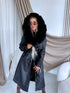 "PUDDING CV2184" Faux Leather Trench – Black